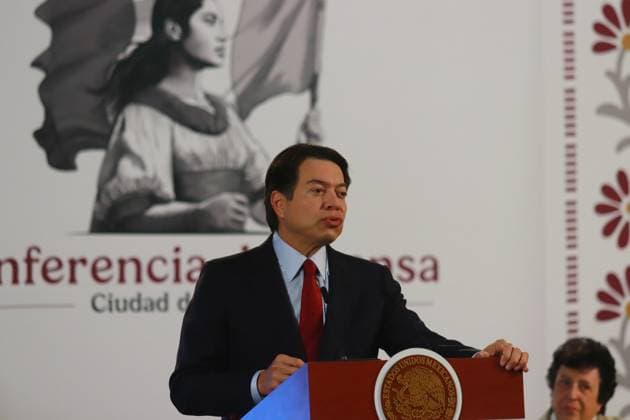 Mario Delgado , Secretary of Public Education (SEP), speaking during MexicoÃ¢â‚¬â ¢s President Claudia Sheinbaum Pardo press conference about at the National Palace. on October 23, 2024 in Mexico City, Mexico. Mexico City Mexico - ZUMAe321 20241023_zia_e321_019 Copyright: xCarlosxSantiagox