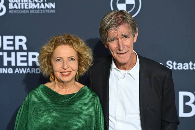 Michaela MAY actress , with husband Bernd SCHADEWALD, Red Carpet,Blue Panther TV and Streaming Award 2024 on 23 10 2024 at BMW Welt Munich