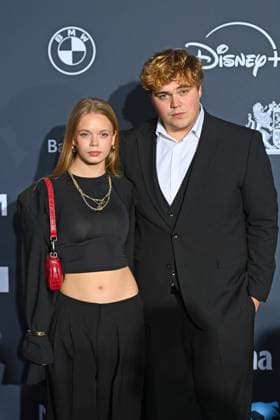 Lorenzo Germeno actor , with female companion, Red Carpet,Blue Panther TV and Streaming Award 2024 on 23 10 2024 at BMW Welt Munich