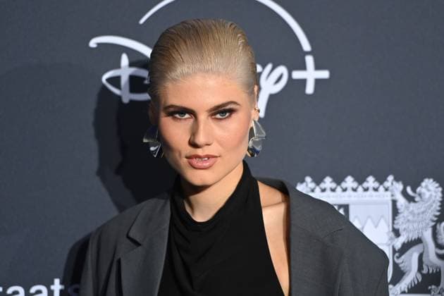 Lea Oude Engberink Model , single image,cropped single motif,portrait,portrait,portrait red carpet,Blue Panther TV and Streaming Award 2024 on 23 10 2024 at BMW Welt Munich