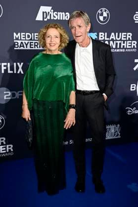 Michaela May with husband Bernd Schadewald at the presentation of the Blue Panther TV Streaming Award 2024 at BMW Welt Munich, 23 10 2024 Foto:xF.xKernx xFuturexImagex blauer _panther_4021