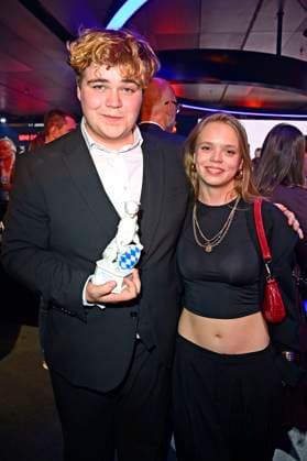 Lorenzo Germeno with companion at the presentation of the Blue Panther TV Streaming Award 2024 at BMW Welt Munich, 23 10 2024 Foto:xF.xKernx xFuturexImagex blauer_panther_4470