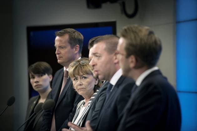 Regeringen och allianspartierna haller pressträff med anledning av överenskommelse kring atgärder mot terrorism. Vid pressträffen deltar inrikesminister Anders Ygeman (S), Beatrice Ask (M), Annika Hirvonen Falk (MP), Johan Hedin (C), Roger Haddad (L) och Andreas Carlson (KD). 2017-06-07 (c) IVARSSON JERKER Aftonbladet IBL Bildbyra * * * EXPRESSEN OUT * * * AFTONBLADET 2826 Stockholm Sverige politik x2512x  Copyright: xJerkerxIvarsson Aftonbladet TTx Presskonferens om överenskommelse kring atgärder mot terroris