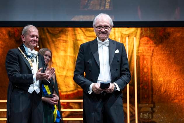 STOCKHOLM, SWEDEN 20241025 Gerteric Lindqvist, CEO Nibe Industrier, receives the 2024 Gold Medal at the Academy of Engineering Sciences IVA ceremony at the City Hall in Stockholm on Friday STOCKHOLM SWEDEN x10040x  Copyright: xAndersxWiklund TTx IVAS HÖGTIDSSAMMANKOMST 2024 L265DYDd0Ps