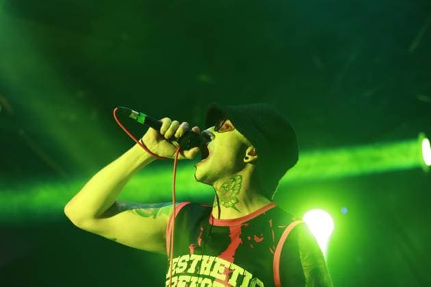 October 24, 2024, Mexico City, Ciudad de Mexico, Mexico: Daniel Graves vocalist of the American-Austrian electro Goth Pop band Aesthetic Perfection performs on stage as part of Fall Goth Tour 2024 at the San Rafael Forum. on October 24, 2024 in Mexico City, Mexico. Mexico City Mexico - ZUMAe321 20241024_zea_e321_181 Copyright: xCarlosxSantiago xEyepixxGroupx