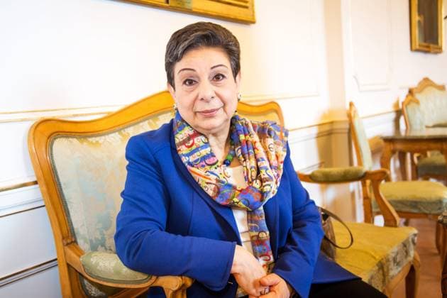 Palestinian politician Hanan Ashrawi in Stockholm Sweden 2014-05-09 (c) MARTENSSON GUSTAV Aftonbladet IBL Bildbyra * * * EXPRESSEN OUT * * * AFTONBLADET 3160 Stockholm Sverige x2512x  Copyright: xGustavxMartensson Aftonbladet TTx
