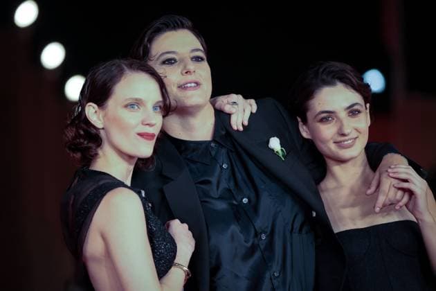 RECORD DATE NOT STATED L Albero - Red Carpet - The 19th Rome Film Festival. Rome, Italy - October 22: Carlotta Gamba, Sara Petraglia and Tecla Insolia attend the L Albero red carpet during the 19th Rome Film Festival at Auditorium Parco della Musica. Rome RM Italy Copyright: xPhotoxbyxGennaroxLeonardix