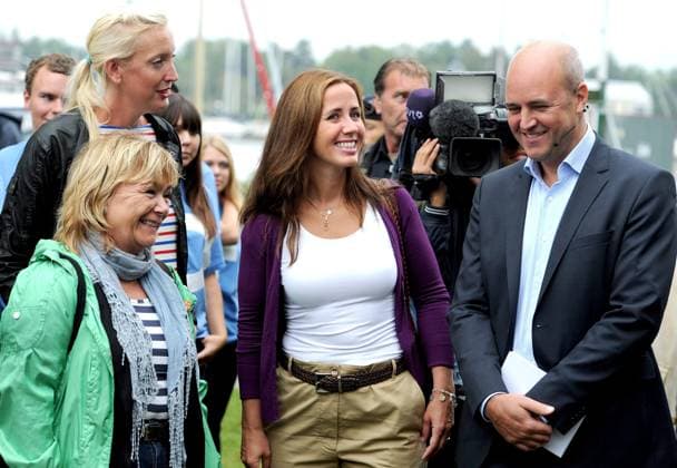 Fredrik Reinfeldt, politiker (M) Sverige statsminister, sommartalar i Gustavsberg. Här tillsammans med Beatrice Ask, justitieminister, Sofia Arkelsten och maka Filippa Reinfeldt. familjen2011-08-20 (c) PETER WIXTRÖM Aftonbladet IBL Bildbyra * * * EXPRESSEN OUT * * * x2512x  Copyright: xPeterxWixtröm Aftonbladet TTx Fredrik Reinfeldt sommartalar