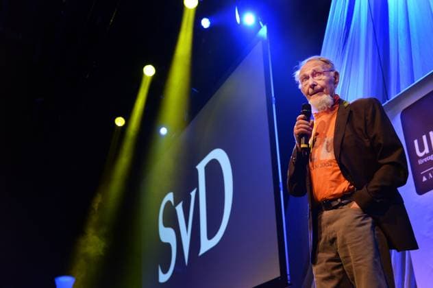 STOCKHOLM 2014-05-26 Ikea:s grundare Ingvar Kamprad tar emot priset som Alla tiders entreprenör (priset framröstat av SvD:s läsare) vid UF-galan i Stockholm pa mandagen. STOCKHOLM SVERIGE x30142x  Copyright: xTomasxOneborgx xSvDx xTTx UF-GALAN