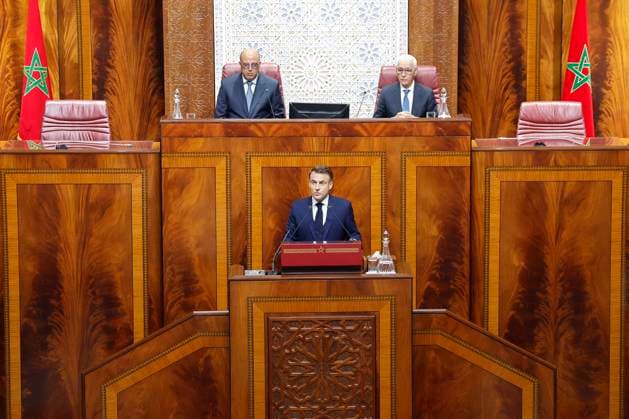 News Themen der Woche KW44 News Bilder des Tages President Macron Delivers A Speech At Parliament - Rabat France s President Emmanuel Macron delivers a speech in front of the members of Morocco s Parliament in Rabat on October 29, 2024. Photo by Ludovic Marin Pool ABACPRESS.COM Rabat Morocco  Copyright: xMarinxLudovic Pool ABACAx