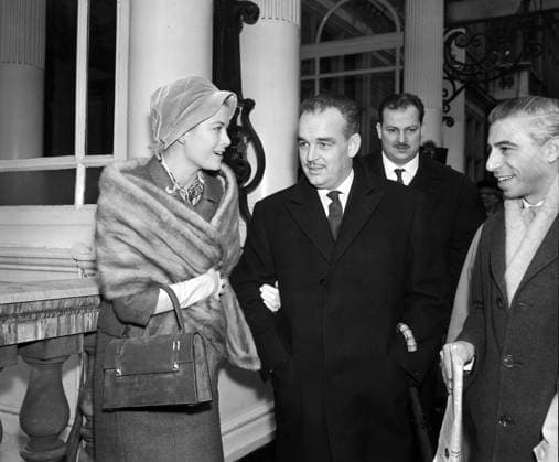 RECORD DATE NOT STATED Princess Grace of Monaco (Grace Kelly), and Prince Princess Grace of Monaco (Grace Kelly), and Prince Rainier on a visit to London. 04.12.1959 Neg No: P7733 Retrocon: Glass Plate Collection  Copyright: xDixonx