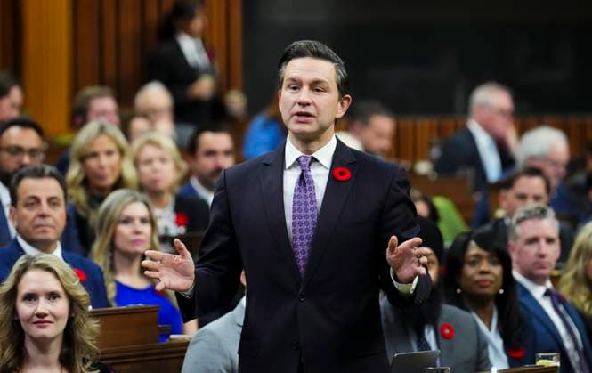 October 30, 2024, Ottawa, On, Canada: Conservative Leader Pierre Poilievre rises during question period in the House of Commons on Parliament Hill in Ottawa, Wednesday, Oct. 30, 2023. Ottawa Canada  - ZUMAc35_ 20241030_zaf_c35_044 Copyright: xSeanxKilpatrickx