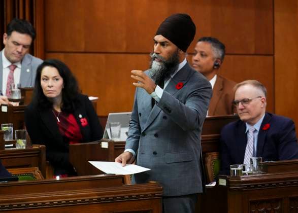 October 30, 2024, Ottawa, On, Canada: NDP Leader Jagmeet Singh rises during question period in the House of Commons on Parliament Hill in Ottawa, Wednesday, Oct. 30, 2023. Ottawa Canada  - ZUMAc35_ 20241030_zaf_c35_048 Copyright: xSeanxKilpatrickx