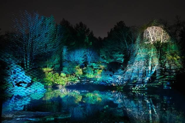 October 30, 2024, Montreal, Quebec, Canada: The Gardens of Light at the Montreal Botanical Garden has begun. In what has become a seasonal tradition, the Gardens of Light pathway offers a spectacular immersive stroll through illuminated First Nations, Chinese and Japanese gardens. Montreal Canada - ZUMAs278 20241030_zip_s278_009 Copyright: xSerkanxSenturkx