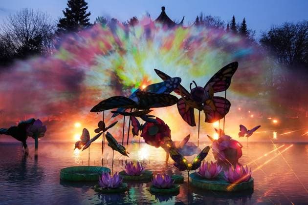 October 30, 2024, Montreal, Quebec, Canada: The Gardens of Light at the Montreal Botanical Garden has begun. In what has become a seasonal tradition, the Gardens of Light pathway offers a spectacular immersive stroll through illuminated First Nations, Chinese and Japanese gardens. Montreal Canada - ZUMAs278 20241030_zip_s278_019 Copyright: xSerkanxSenturkx