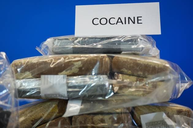 October 31, 2024, Surrey, Bc, CANADA: Cocaine that was seized last week is displayed before a news conference at RCMP headquarters, in Surrey, B.C., on Thursday, October 31, 2024. The RCMP says they have dismantled the largest and most sophisticated fentanyl and methamphetamine drug superlab in Canada, after an operation was conducted in Falkland, B.C., and Surrey beginning last Friday. Surrey CANADA - ZUMAc35_ 20241031_zaf_c35_100 Copyright: xDarrylxDyckx
