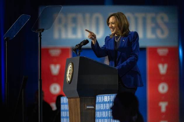 News Themen der Woche KW44 News Bilder des Tages October 31, 2024, Reno, Nv, USA: Democratic presidential candidate Vice President Kamala Harris, speaks during a campaign stop at the Reno Events Center on Thursday, Oct. 31, 2024 in Reno. Reno USA - ZUMAj89_ 20241031_zaf_j89_023 Copyright: xPaulxKitagakixJr.x