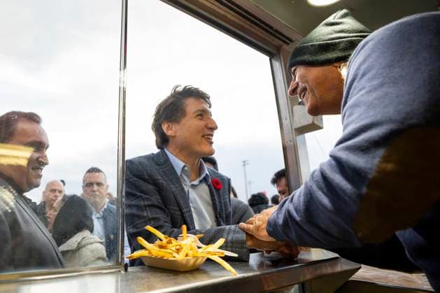 November 1, 2024, Brampton, On, CANADA: Prime Minister Justin Trudeau meets with Victor Vetro at the Diwali Mela festival at Sesquicentennial Park in Brampton, Ont., Friday, Nov. 1, 2024. Brampton CANADA  - ZUMAc35_ 20241101_zaf_c35_069 Copyright: xAndrewxLahodynskyjx