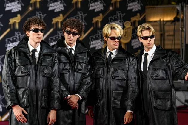 Ofenbach and their doubles attend the NRJ Music Awards in Cannes, 01 11 2024 Photo Sandrine Thesillat Panoramic PEOPLE NRJ Music Awards Cannes 01 11 24 SandrineThesillat Panoramic 