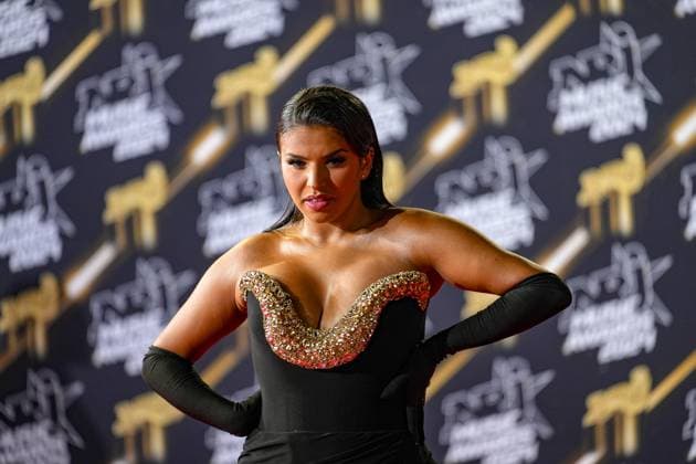 Imen Es attends the NRJ Music Awards in Cannes, 01 11 2024 Photo Sandrine Thesillat Panoramic PEOPLE NRJ Music Awards Cannes 01 11 24 SandrineThesillat Panoramic 