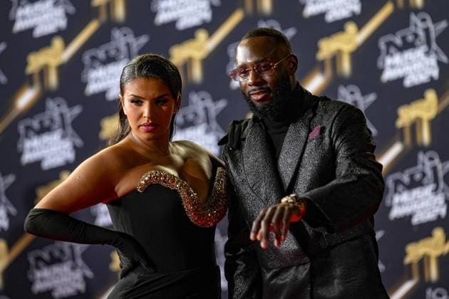 Imen Es and Keblack attend the NRJ Music Awards in Cannes, 01 11 2024 Photo Sandrine Thesillat Panoramic PEOPLE NRJ Music Awards Cannes 01 11 24 SandrineThesillat Panoramic 