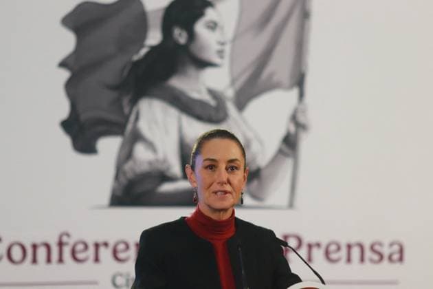 Claudia Sheinbaum Briefing Conference - Mexico Claudia Sheinbaum Pardo, President of Mexico, speaks during a briefing conference where she talk about the United States electoral process, at the National Palace. on November 4, 2024 in Mexico City, Mexico. Photo by Carlos Santiago Eyepix Group ABACAPRESS.COM Mexico City Mexico  Copyright: xEyepix ABACAx