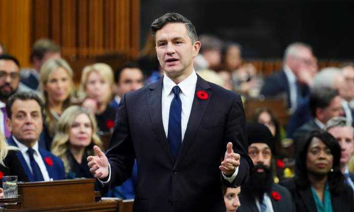 November 5, 2024, Ottawa, On, Canada: Conservative Leader Pierre Poilievre rises during question period in the House of Commons on Parliament Hill in Ottawa on Tuesday, Nov. 5, 2024. Ottawa Canada  - ZUMAc35_ 20241105_zaf_c35_025 Copyright: xSeanxKilpatrickx