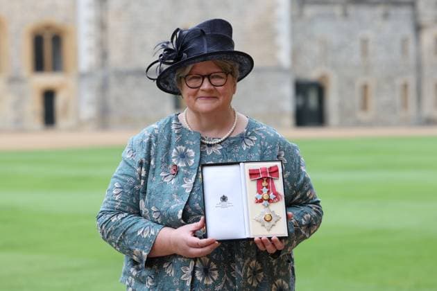 . 06 11 2024. Windsor , United Kingdom. Dame Therese Coffey after an Investiture at Windsor Castle, United Kingdom.  xStephenxLockx xi-Imagesx IIM-25566-0006