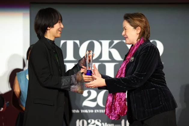 Tokyo International Film Festival, Preisverleihung Satoko Yokohama, Emine Yildirim, November 06, 2024 - Emine Yildirim, speak after winning Asian Future Best Film Award for the film Apollon by Day Athena by Night during the 37th Tokyo International Film Festival. award ceremony, in Tokyo, Japan on November 06, 2024. , aflo_272503862.jpg,