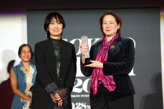 Tokyo International Film Festival, Preisverleihung Satoko Yokohama, Emine Yildirim, November 06, 2024 - Emine Yildirim, speak after winning Asian Future Best Film Award for the film Apollon by Day Athena by Night during the 37th Tokyo International Film Festival. award ceremony, in Tokyo, Japan on November 06, 2024. , aflo_272503864.jpg,