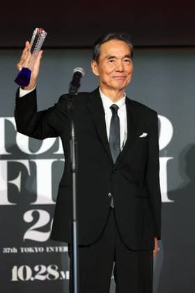 Tokyo International Film Festival, Preisverleihung Kyozo Nagatsuka, November 06, 2024 - Kyozo Nagatsuka, speak after winning Award for Best Actor for the film Teki Cometh during the 37th Tokyo International Film Festival. award ceremony, in Tokyo, Japan on November 06, 2024.  , aflo_272504807.jpg,