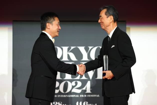 Tokyo International Film Festival, Preisverleihung Tony Leung, Kyozo Nagatsuka, November 06, 2024 - Kyozo Nagatsuka, speak after winning Award for Best Actor for the film Teki Cometh during the 37th Tokyo International Film Festival. award ceremony, in Tokyo, Japan on November 06, 2024. , aflo_272504801.jpg,