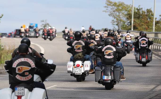 STOCKHOLM 2019-09-05 Kortege av Hells Angels medlemmar fran klubblokalen i Ulvsunda till Solna för att hedra döde medlemmen Thomas Rasmussen. Foto Janne Akesson Swepix EXP TT kod 7093 *** Aftonbladet OUT STOCKHOLM SVERIGE x7093x *** STOCKHOLM 2019 09 05 Cortege of Hells Angels members from the clubhouse in Ulvsunda to Solna to honor dead member Thomas Rasmussen Photo Janne Akesson Swepix EXP TT code 7093 Aftonbladet OUT STOCKHOLM SWEDEN x7093x  Copyright: xJannexAkesson Swepix EXP TTx HELLS ANGELS