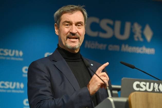 News Themen der Woche KW45 News Bilder des Tages Markus SOEDER (Ministerpraesident Bayern und CSU Vorsitzender),Gestik, Einzelbild,angeschnittenes Einzelmotiv,Portraet,Portrait,Porträt. Pressekonferenz der CSU nach Vorstandssitzung am 07.11.2024 in Muenchen nach Scheitern der Rot gelb Gruenen Ampelregierung *** Markus SOEDER State Premier of Bavaria and CSU Chairman, gesture, single image, cropped single motif, portrait, portrait, portrait press conference of the CSU after board meeting on 07 11 2024 in Munich after failure of the red-yellow-green traffic light government