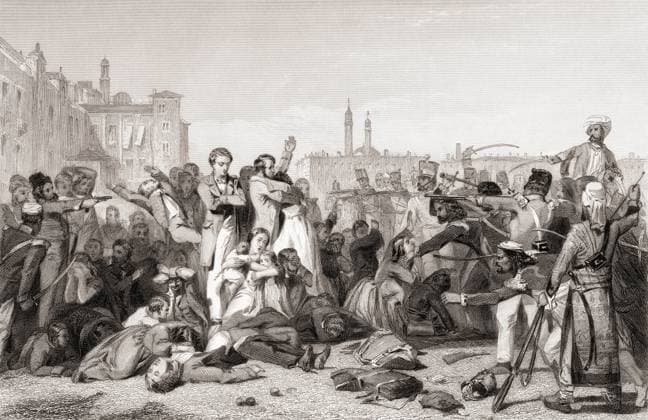 Massacre at Cawnpore, Kanpur, Uttar Pradesh, India, Asia, 1857 Copyright: xKenxGraham DinodiaxPhotox
