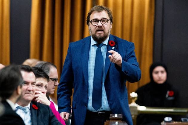 November 7, 2024, Ottawa, On, Canada: Bloc Quebecois MP Mario Simard rises during Question Period in the House of Commons on Parliament Hill in Ottawa, on Thursday, Nov. 7, 2024. Ottawa Canada  - ZUMAc35_ 20241107_zaf_c35_041 Copyright: xSpencerxColbyx