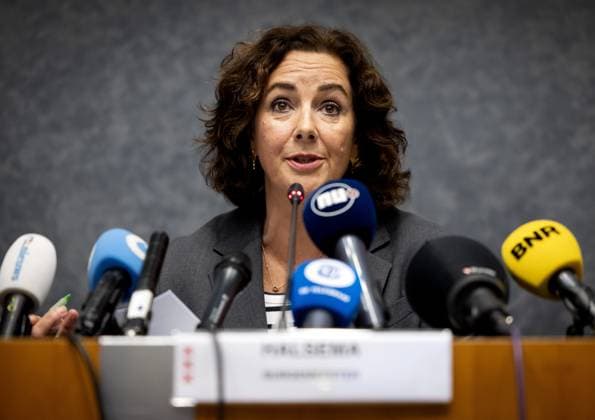 AMSTERDAM - Mayor Femke Halsema updates the press on the various incidents in recent days surrounding Ajax s soccer match against Maccabi Tel Aviv, directed against Maccabi Tel Aviv supporters. ANP KOEN VAN WEEL netherlands out - belgium out  Copyright: xx x512979925x originalFilename: 512979925.jpg