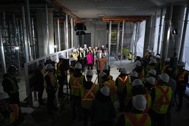 November 8, 2024, Vancouver, Bc, CANADA: Prime Minister Justin Trudeau speaks during a housing announcement at a social housing high-rise tower under construction, in Vancouver, on Friday, November 8, 2024. Vancouver CANADA  - ZUMAc35_ 20241108_zaf_c35_046 Copyright: xDarrylxDyckx