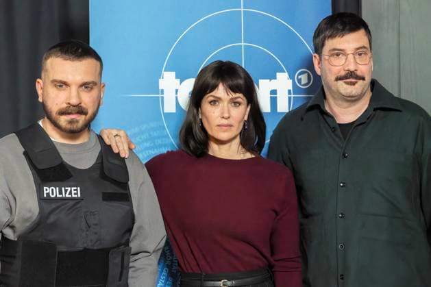 New Tatort team for Frankfurt am Main In the picture, actor Edin Hasanovic next to actress Melika Foroutan and director Stefan Schaller The Frankfurt Tatort team around Margarita Broich Anna Janneke and Wolfram Koch Paul Bri