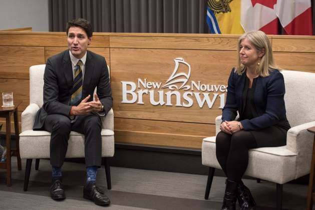 November 12, 2024, Fredericton, New Brunswick, Canada: Prime Minister Justin Trudeau meets with New Brunswick Premier Susan Holt in Fredericton, Tuesday, Nov. 12, 2024. Fredericton Canada  - ZUMAc35_ 20241112_zaf_c35_072 Copyright: xStephenxMacgillivrayx