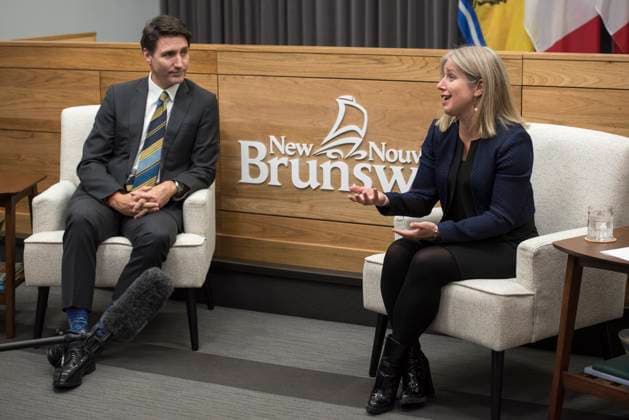 November 12, 2024, Fredericton, New Brunswick, Canada: Prime Minister Justin Trudeau meets with New Brunswick Premier Susan Holt in Fredericton, Tuesday, Nov. 12, 2024. Fredericton Canada  - ZUMAc35_ 20241112_zaf_c35_082 Copyright: xStephenxMacgillivrayx