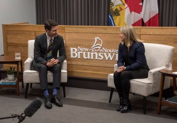 November 12, 2024, Fredericton, New Brunswick, Canada: Prime Minister Justin Trudeau meets with New Brunswick Premier Susan Holt in Fredericton, Tuesday, Nov. 12, 2024. Fredericton Canada  - ZUMAc35_ 20241112_zaf_c35_065 Copyright: xStephenxMacgillivrayx