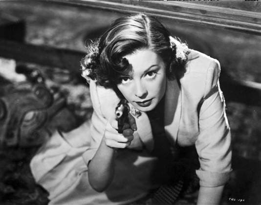 RECORD DATE NOT STATED Jane Greer on a Blazer Point a Gun Copyright: xMoviexStarxNewsx