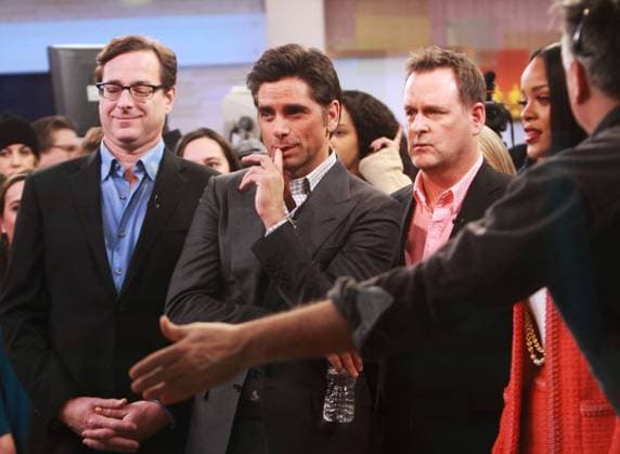 **FILE PHOTO** Dave Coulier Announces Cancer Battle On Live TV. NEW YORK, NY- JANUARY 29: Bob Saget, John Stamos, Dave Coulier, Rihanna at Good Morning America in New York City on January 29, 2014. Copyright: xRW MediaPunchx