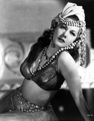 RECORD DATE NOT STATED Maria Montez Posed in Lingerie with Pearl Headdress