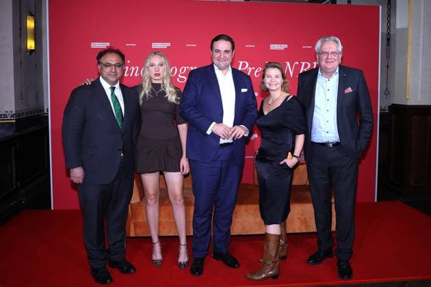 Walid Nakschbandi, Helena Zengel, Nathanael Liminski, Annette Frier and Ralph Elster at the Kinoprogrammpreis NRW on 13 11 2024 in Cologne Kinoprogrammpreis NRW 2024 in Cologne