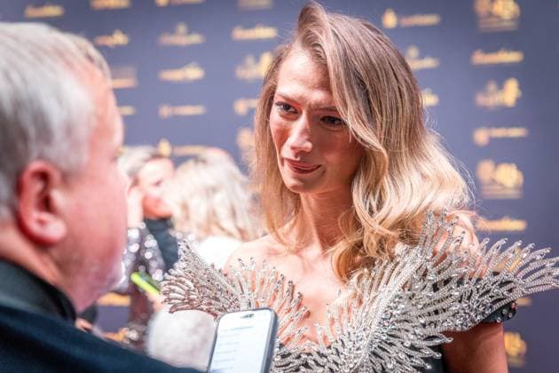 30 Goldene Henne award ceremony in Leipzig In collaboration with Super Illu, MDR Mitteldeutscher Rundfunk produces the biggest audience award in eastern Germany Here the German pop singer Leony Goldene Henne 2024