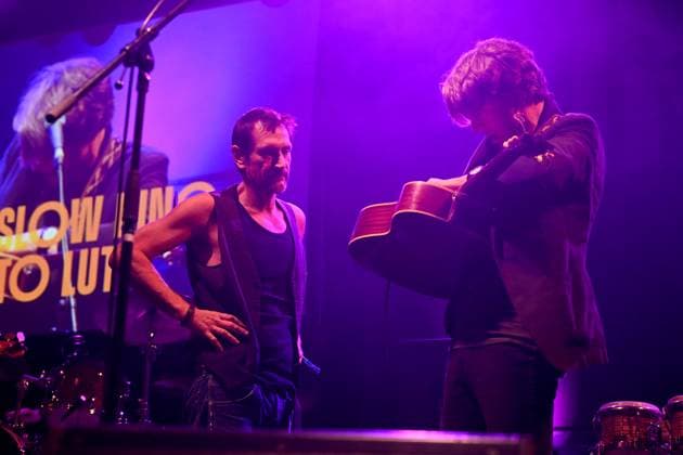 Luke Winslow King of USA, Roberto Luti of Italy (right) performed during the third day of international music festival Blues Alive in Sumperk, Czech Republic, November 16, 2024. (CTKxPhoto LudekxPerina) CTKPhotoP2024111604950  CTKPhotoP2024111604950