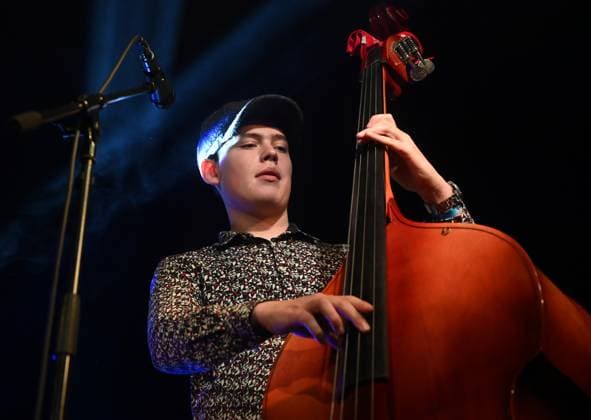 The Dutch trio Robbert Duijf Band performed during the third day of international music festival Blues Alive in Sumperk, Czech Republic, November 16, 2024. Pictured Rubin Duijf. (CTKxPhoto LudekxPerina) CTKPhotoP2024111605274  CTKPhotoP2024111605274