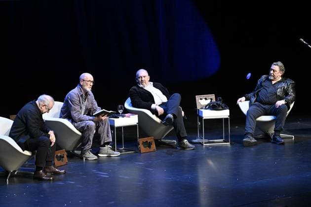 Brost Ruhr Prize 2024 Award Ceremony at the Bochum Schauspielhaus FOR EDITORIAL PURPOSES ONLY p Brost Ruhr Prize 2024 , Award Ceremony on 18 11 2024 at the Bochum Schauspielhaus In the photo, from l Joachim Krol, Peter Lohmeyer, Dietmar Bär, Achim Rohde Germany NRW Bochum Copyright AndreasxBuck Copyright: AndreasxBuck doc7y41p0p338h78b83mff ,EDITORIAL USE ONLY Copyright: AndreasxBuck